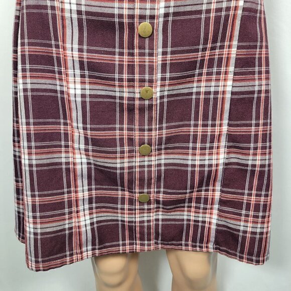 Torrid Women's Plaid Maroon Pull on Light Flannel Feeling Skirt Size 0 (12/L) - Picture 4 of 12